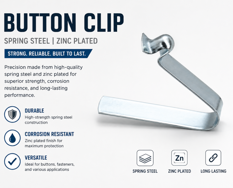 13MM PRESSED SINGLE BUTTON SPRING CLIP 2